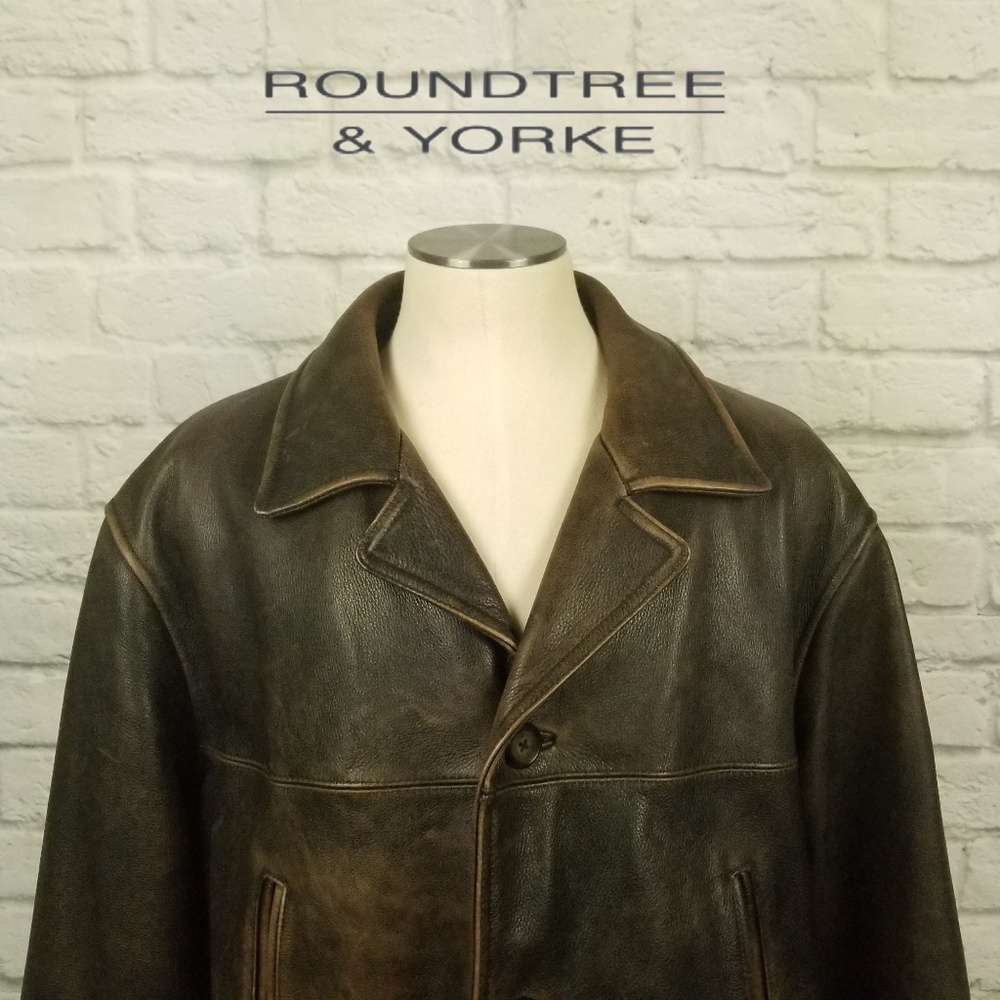 Leather Bomber Jacket Sz. L